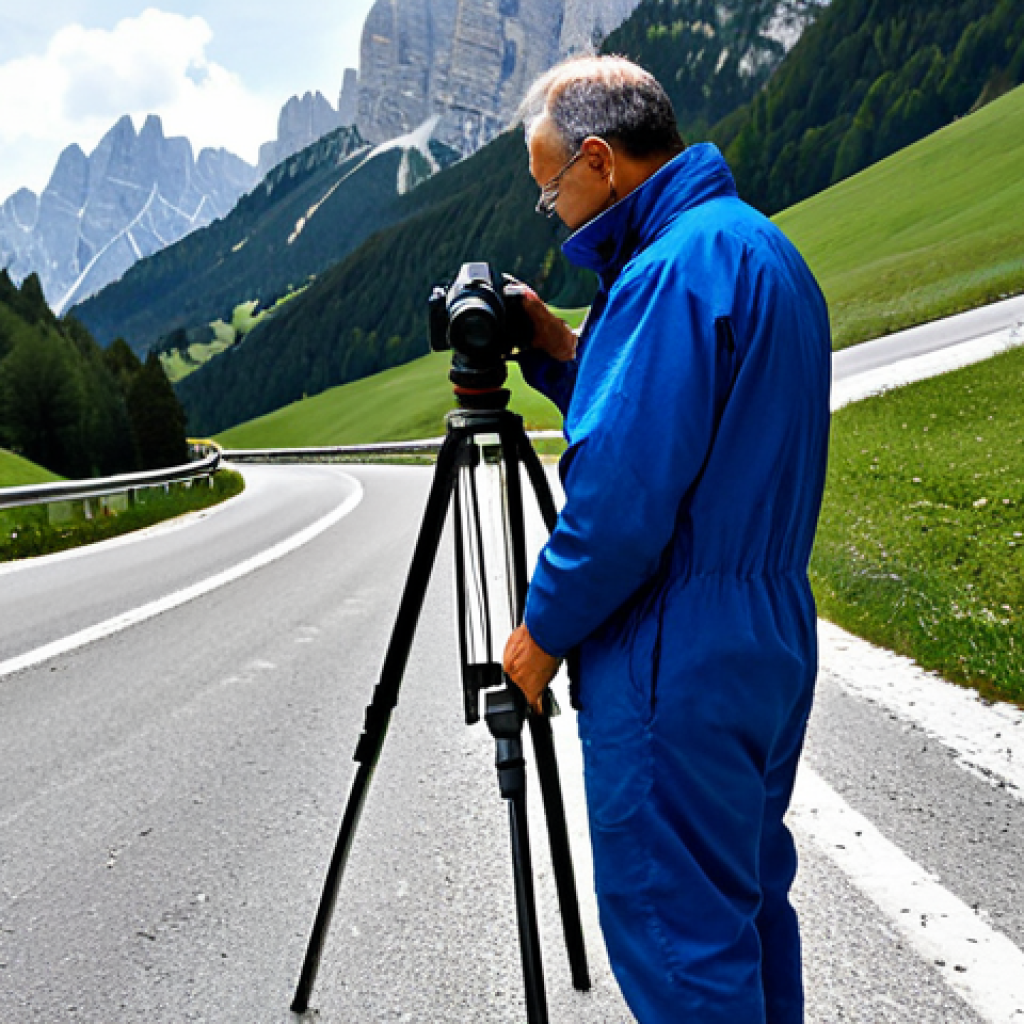On-Site Investigation**
"A highly skilled Italian forensic engineer, fully clothed in appropriate attire, carefully examining a car accident scene on a winding mountain road in the Dolomites, Italy. The scene is being documented with a professional-grade camera and surveying equipment. Focus on meticulous evidence collection. Perfect anatomy, correct proportions, natural pose, safe for work, appropriate content, fully clothed, professional, high quality, realistic."
**