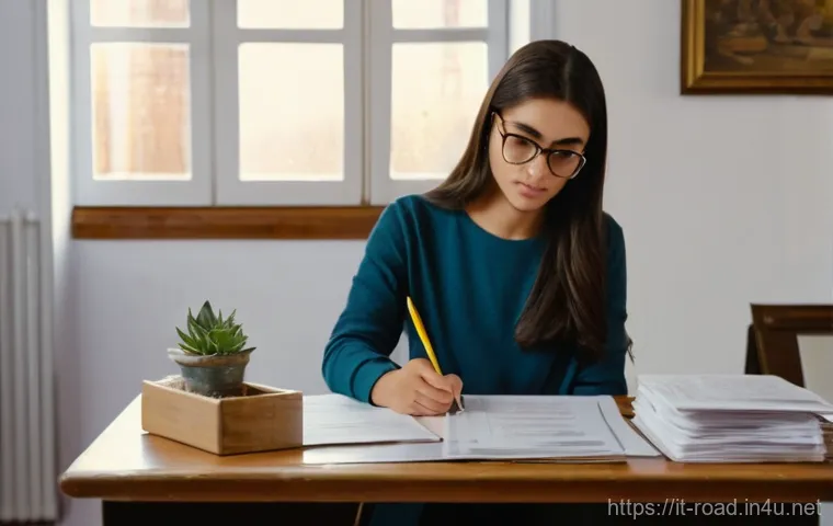도로교통사 실기시험 합격을 위한 준비물 - "A focused young adult, approximately 18-20 years old, sitting at a well-lit desk in an Italian home...