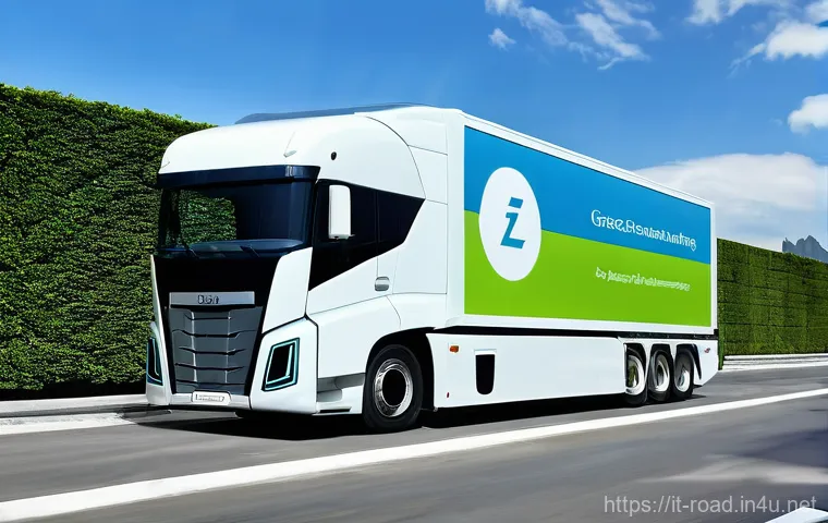 도로교통사 직업의 주요 트렌드 - **Prompt 1: The Digitalized Italian Highway &ndash; A Glimpse into Smart Logistics**
    "A wide-angle, me...