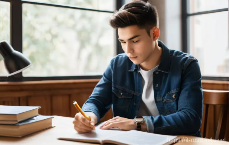도로교통사 시험 준비에 필요한 시간 - **Prompt:** A focused young adult, approximately 18-22 years old, dressed in casual everyday clothes...