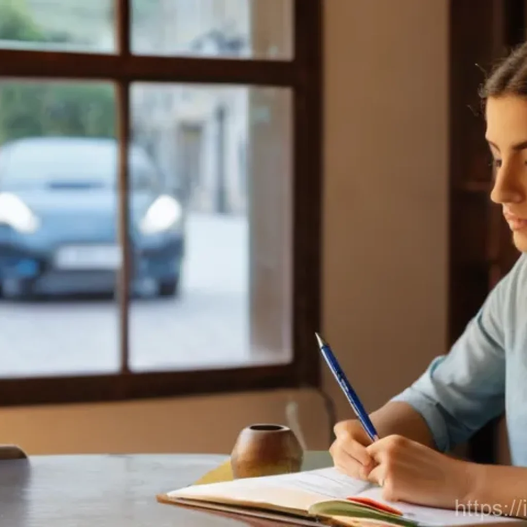 도로교통사 시험 합격 꿀팁 모음 - **Prompt 1: Focused Theory Study Session**
A realistic photograph of a young Italian woman, appr...