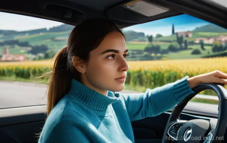 도로교통사 실기시험 성공을 위한 학습 자료 - **Prompt 1: Confident Drive Ahead**
"A young Italian woman, mid-20s, with a determined yet calm ...