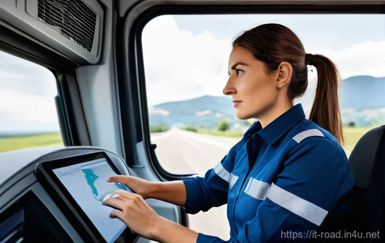 도로교통사 직무에서 성공하는 팁 - **Prompt: Efficient Logistics and Digital Management in Italy**
    "A professional Italian truck dr...