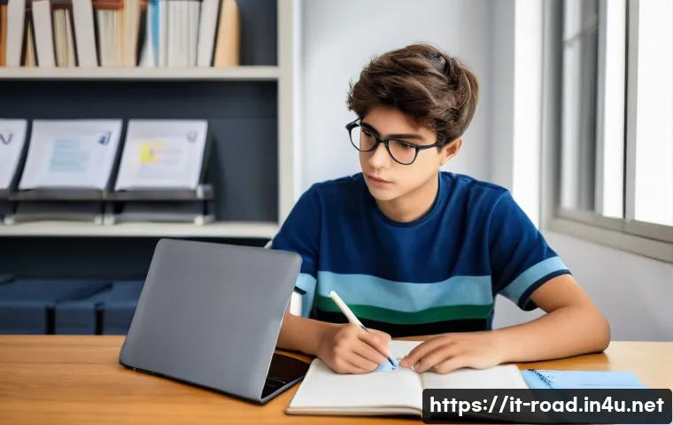 도로교통사 시험 준비 체크리스트 - **Prompt:** "A focused young Italian student, male or female, around 18-20 years old, is diligently ...