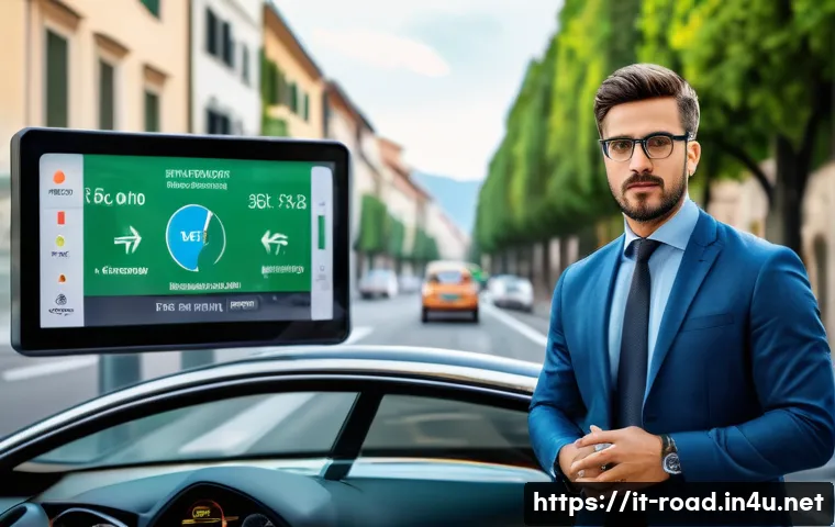 도로교통사 이직 시 연봉 상승 비결 - A professional setting showing a confident Italian road safety expert in business casual attire, pre...