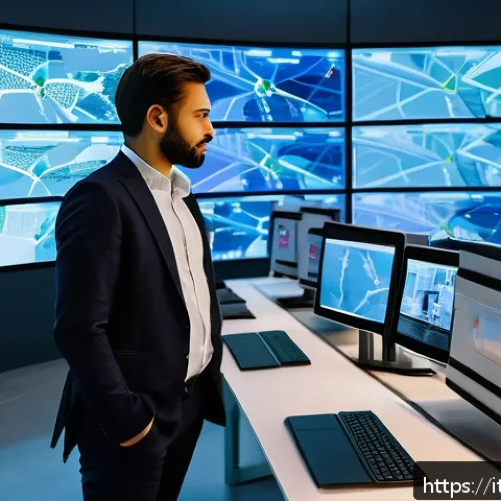 도로교통사 자격증 취득 후의 직업 선택 전략 - A modern urban traffic control room in Italy, featuring a diverse team of professionals wearing busi...
