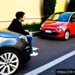 도로교통사 필수 실습 항목 리뷰 - Photorealistic Italian driving school practical lesson review, a young adult learner in a compact ma...